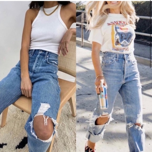 AGOLDE 90s Mid Rise Loose Fit Jean in Fall Out Size 25 High Rise Slouchy Baggy - Picture 4 of 11